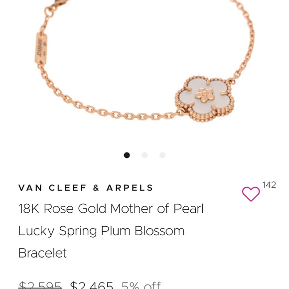 Van Cleef & Arpels 18K Rose Gold MOP Lucky Spring bracelet Plum Blossom - Picture 11 of 13